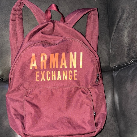 Armani Exchange Maroon and Gold Backpack fits MacBook - Picture 1 of 5